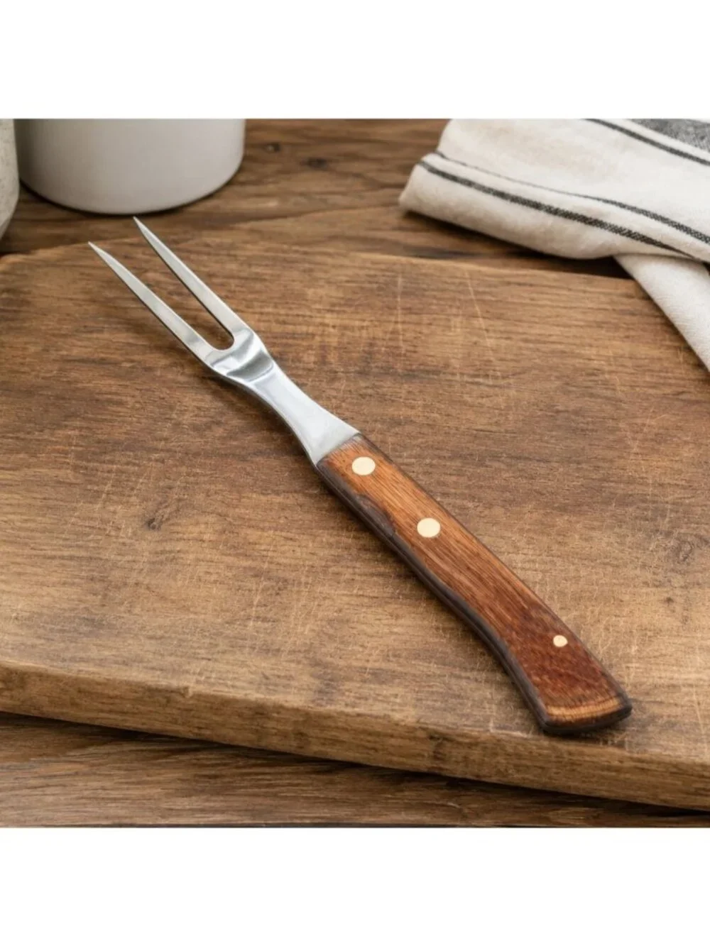 Vintage Regent Sherwood Carving Fork Wood Handle Stainless Japan Serving Utensil